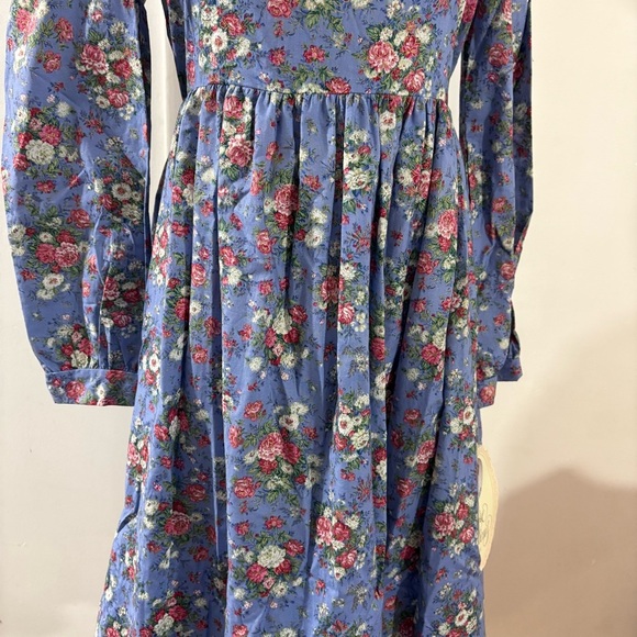 Vtg Rare Editions NWT Floral Prairie Dress Cottagecore Girls SZ 16 USA Blue Pink - Picture 4 of 16